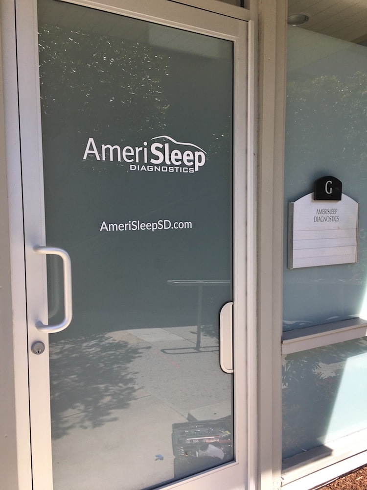 AmeriSleep branded logo on door