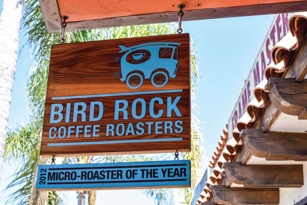 bird rock coffee roasters outdoor sign