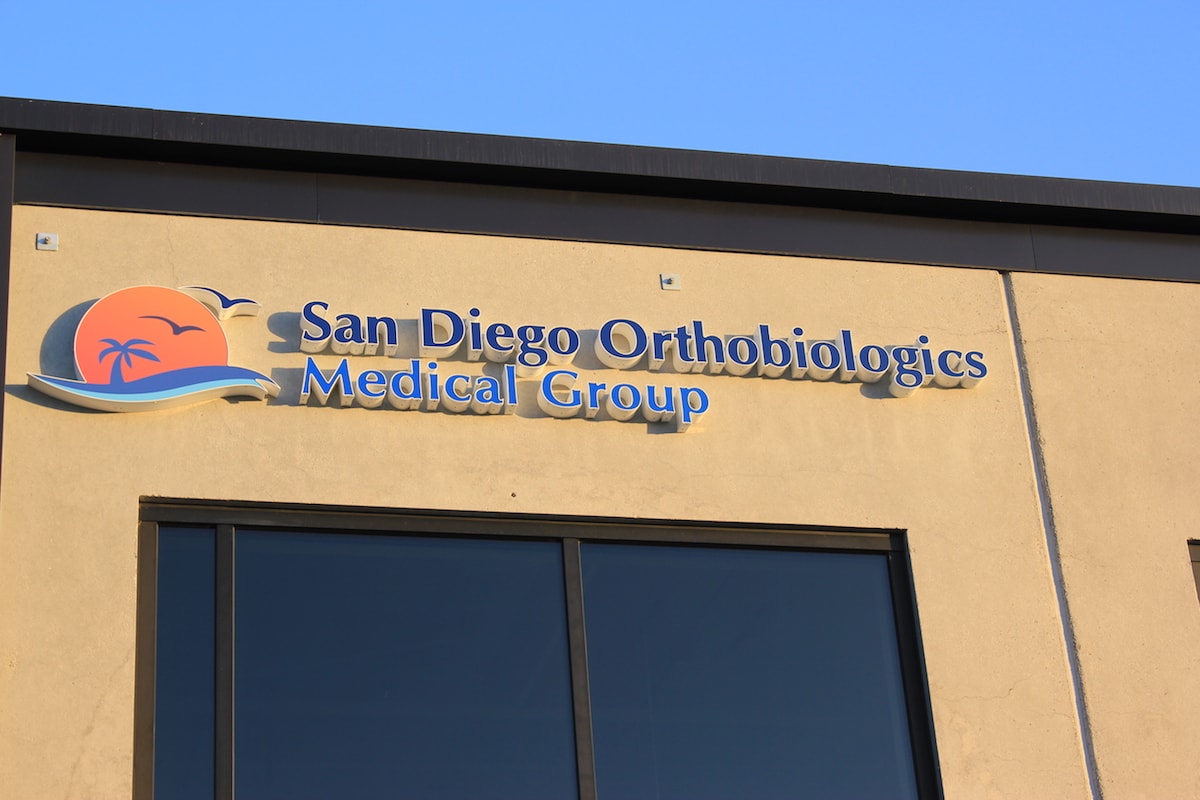 San Diego Orthobiologics Medical Group outdoor sign
