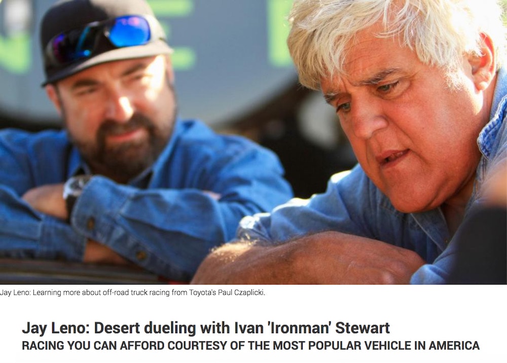 Jay Leno dueling with Ivan Ironman Stewart