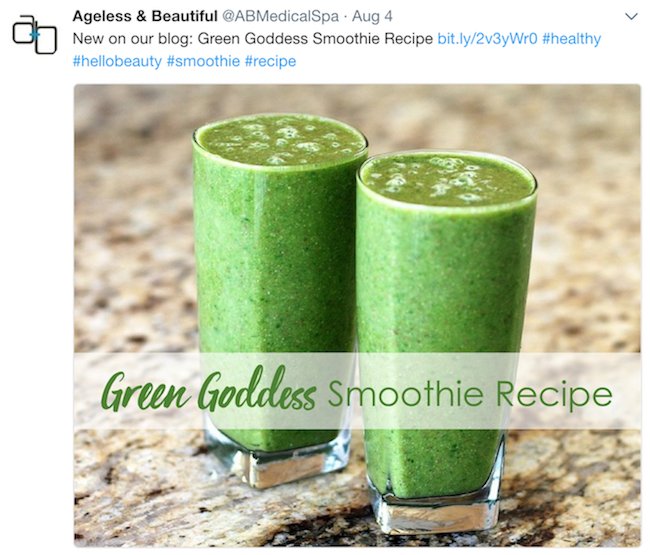 A&B Green Smoothie Blog Tweet
